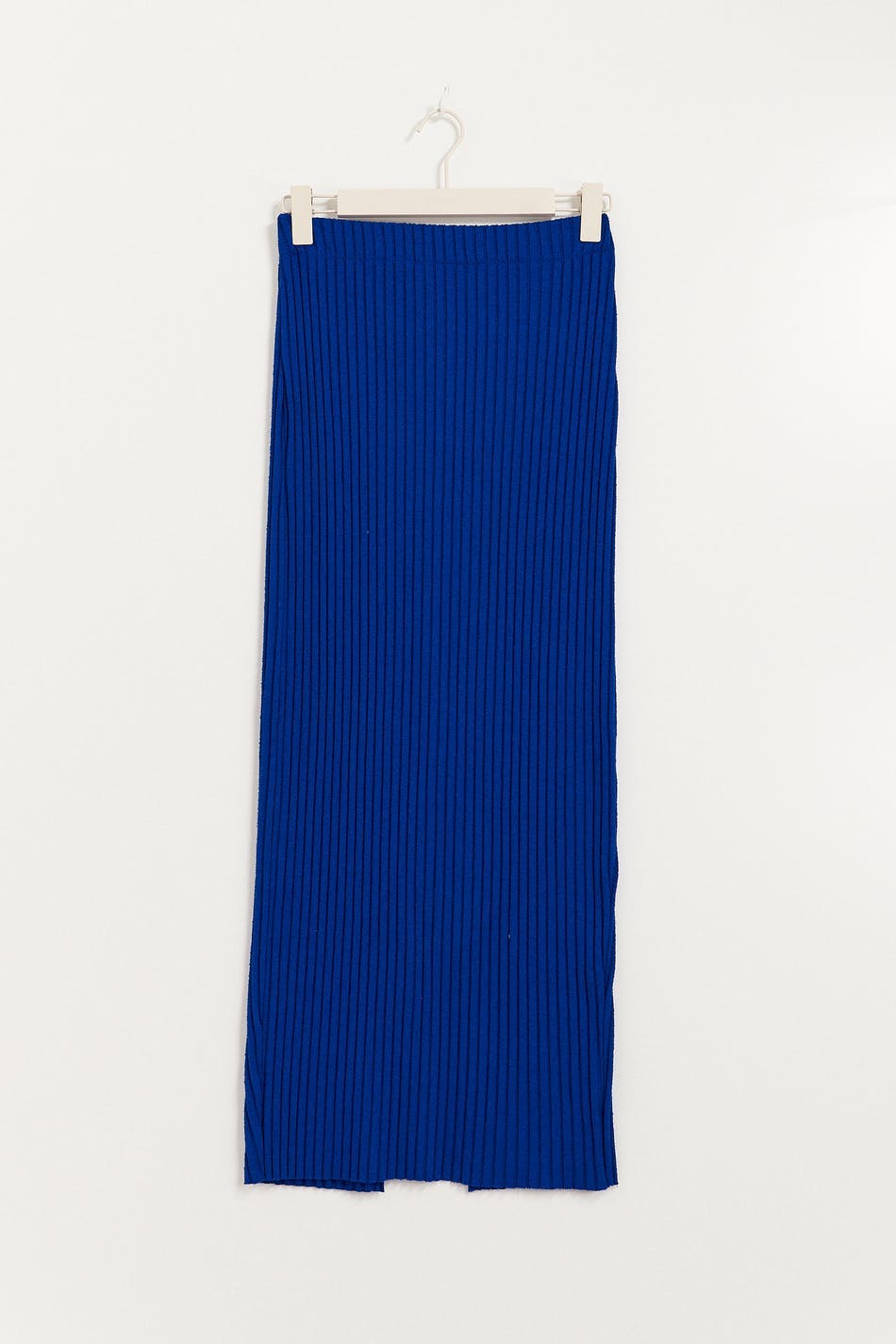 Rib slit skirt - Cobolt