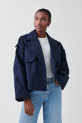 short trench coat - Noir