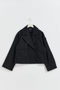 short trench coat - Noir