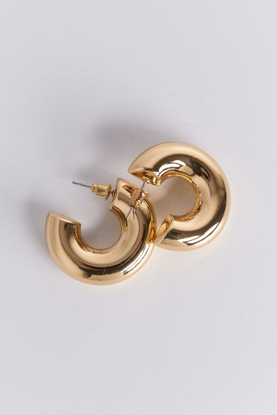 superchunky hoops earrings - Shiny silver