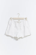 Relaxed linen blend shorts - Blanc