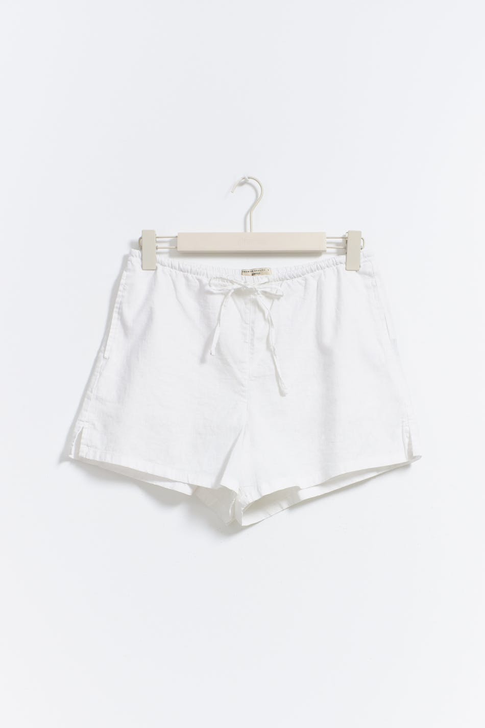 Relaxed linen blend shorts - Blanc