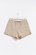 Relaxed linen blend shorts - Beige/stripe