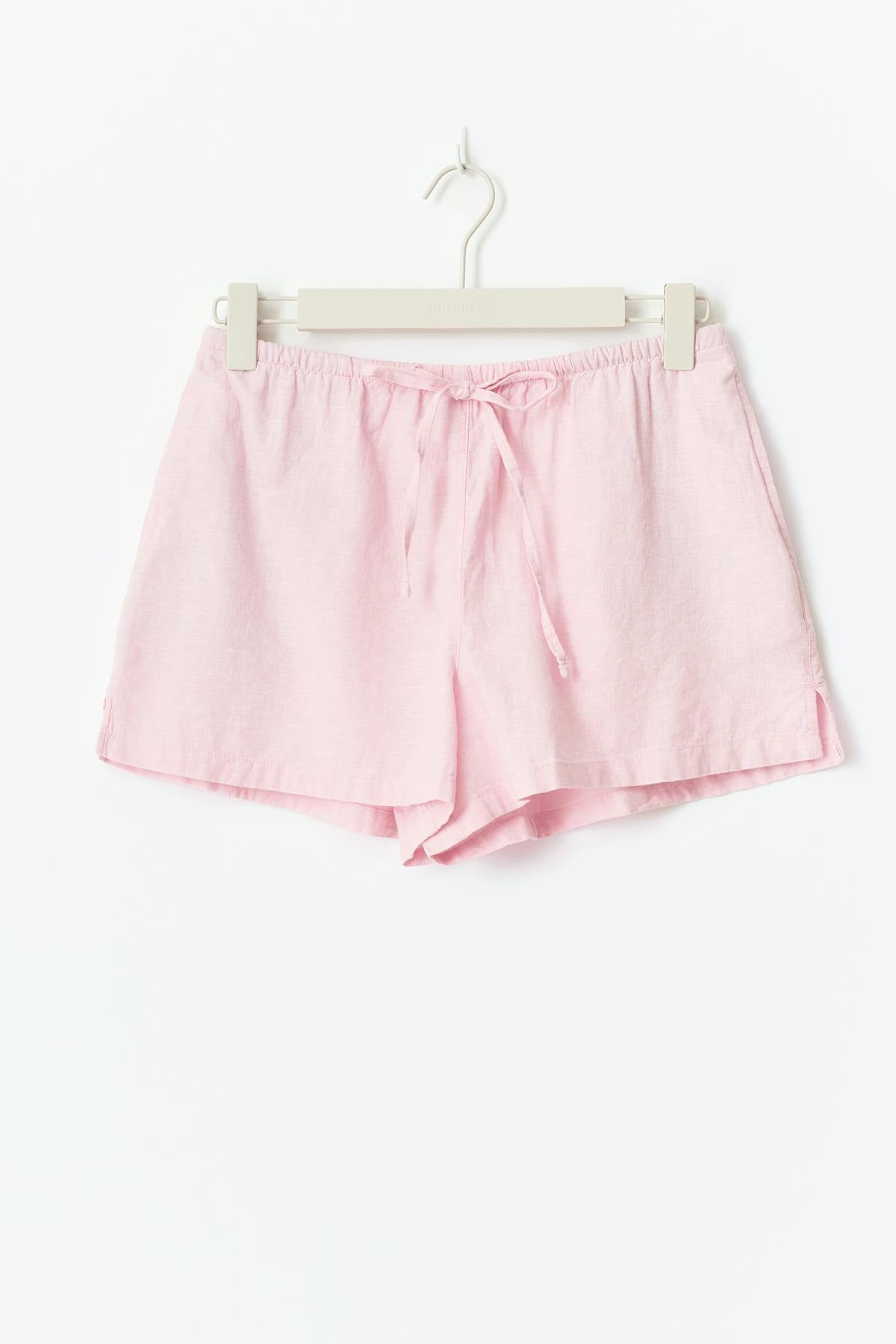 Relaxed linen blend shorts - New linen beige