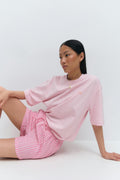 Relaxed linen blend shorts - Bleu marine
