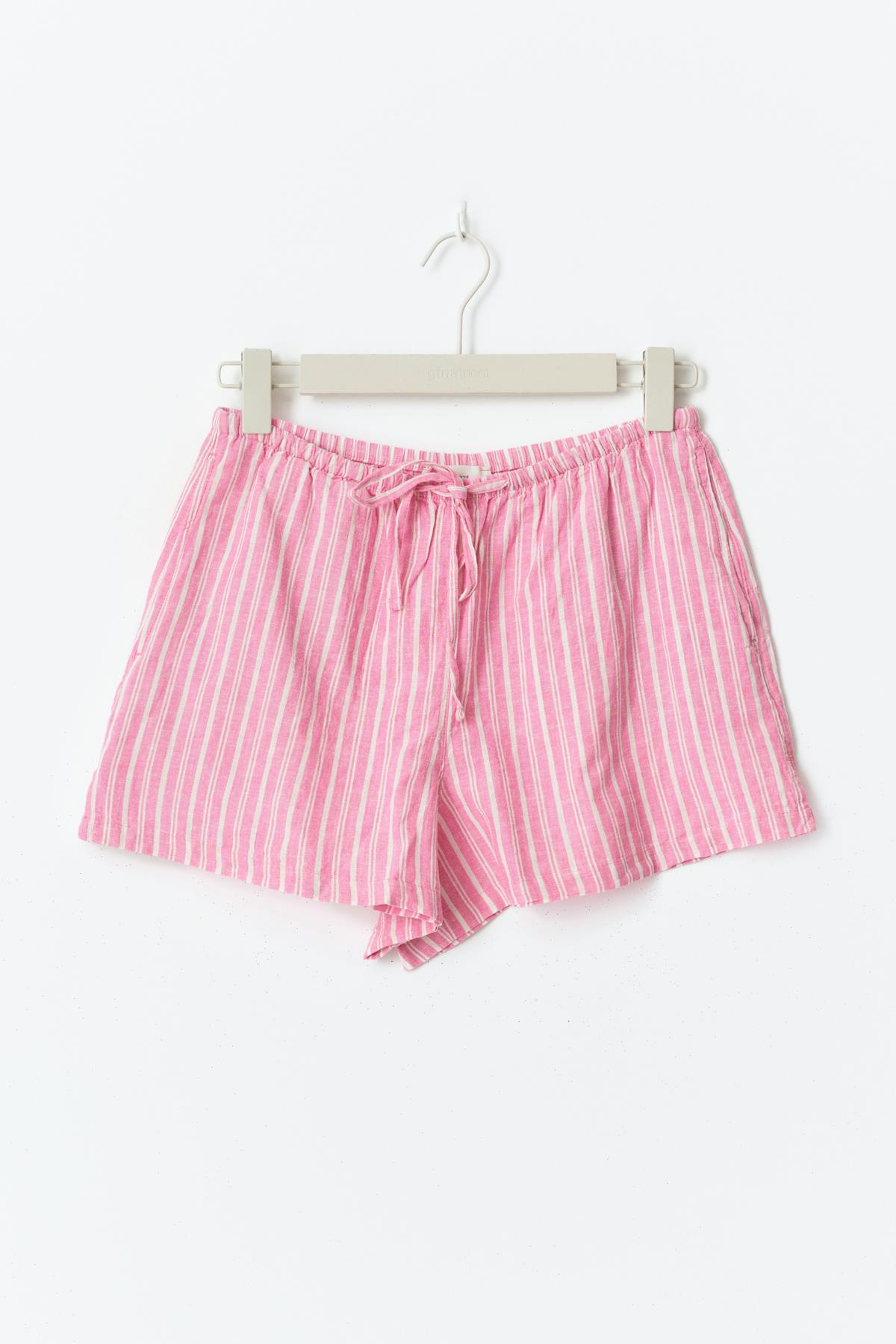 Relaxed linen blend shorts - Bleu marine