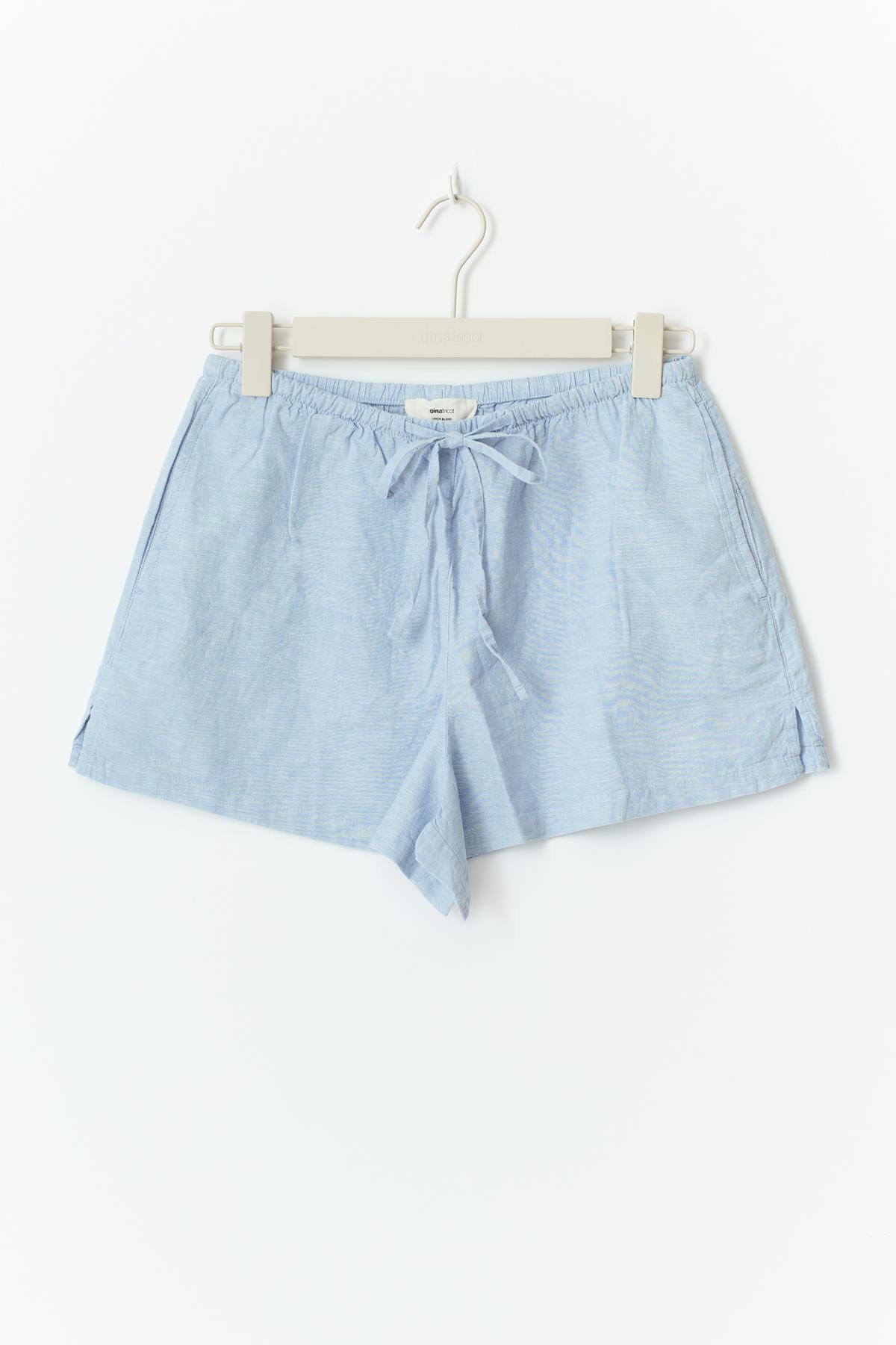 Relaxed linen blend shorts - New linen beige