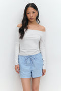 Relaxed linen blend shorts - New linen beige