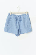 Relaxed linen blend shorts - Pink stripe