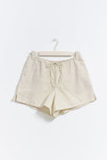 Relaxed linen blend shorts - Blanc