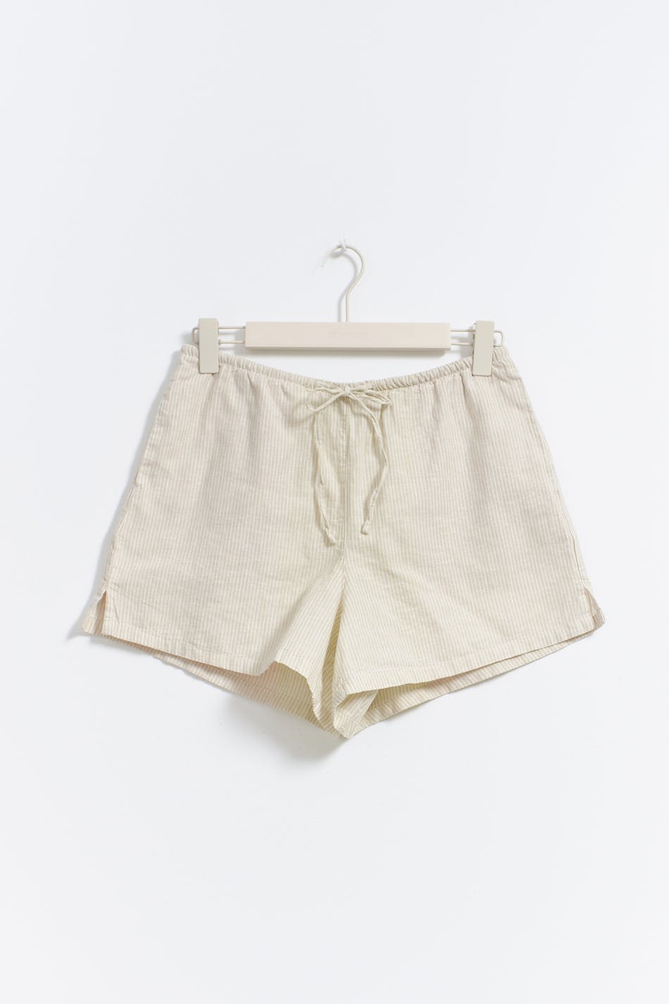 Relaxed linen blend shorts - Blanc