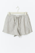 Relaxed linen blend shorts - Pink stripe