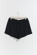 Relaxed linen blend shorts - Noir