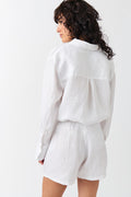 Linen shorts - Lt linen beige