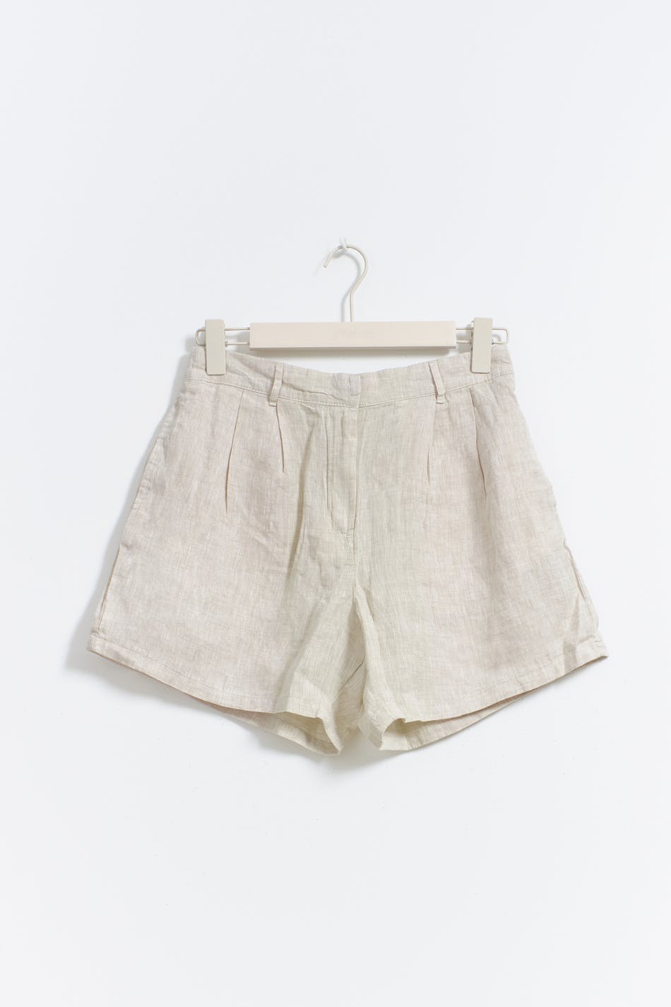Linen shorts - Lt linen beige