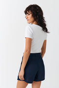 Linen shorts - Bleu marine
