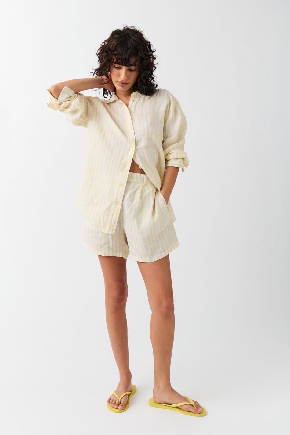 Linen shorts - Blanc