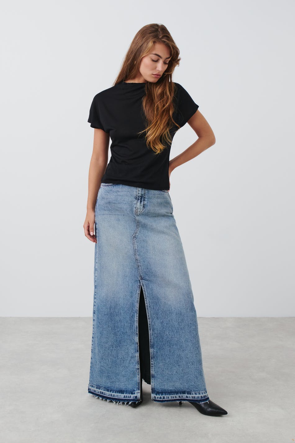 Funnel neck top - Noir