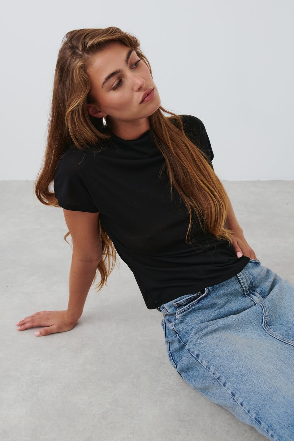 Funnel neck top - Noir