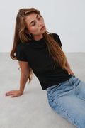 Funnel neck top - Noir