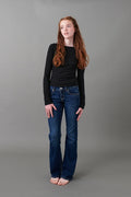 chunky low flare jeans - Mid blue