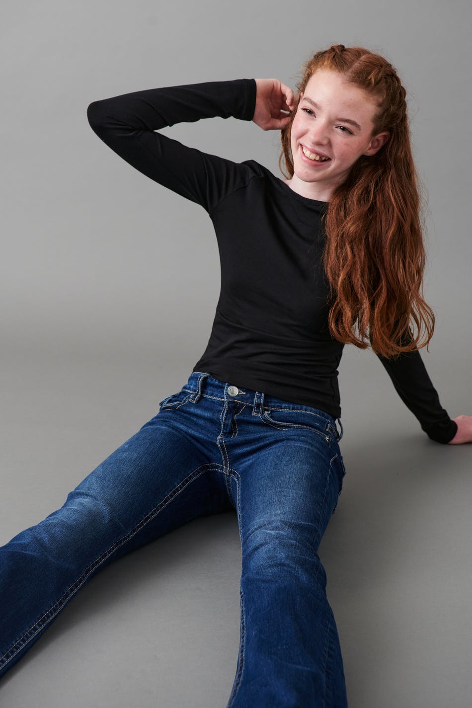 chunky low flare jeans - Mid blue