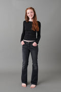 chunky low flare jeans - Mid blue
