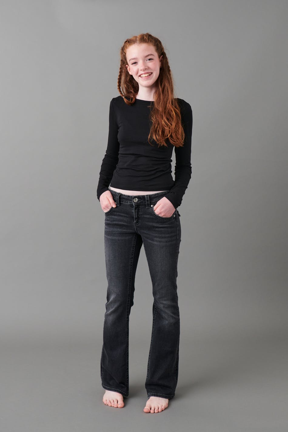 chunky low flare jeans - Mid blue