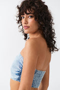 Smock denim tube top - Washed blue