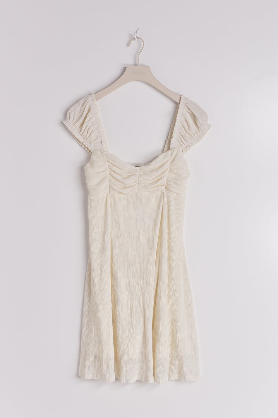 Crinkle mini dress - Cloud dancer