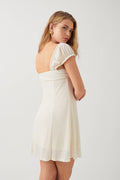 Crinkle mini dress - Cloud dancer