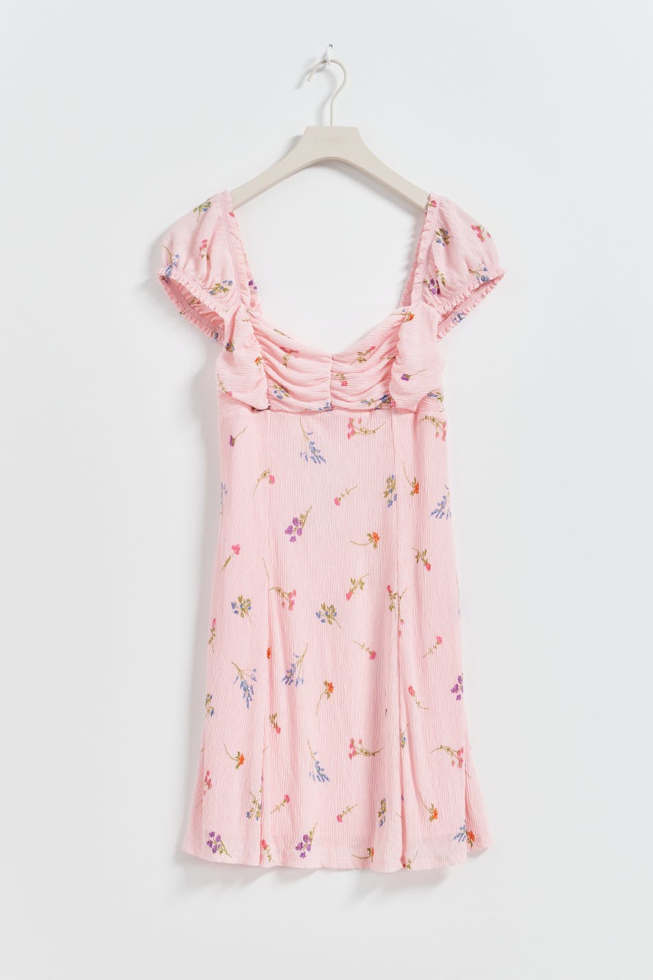 Crinkle mini dress - Pink garden