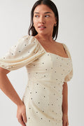 Puff sleeve midi dress - Blanc cassé