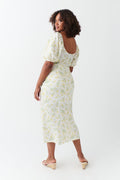 Puff sleeve midi dress - Noir