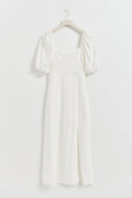 Puff sleeve midi dress - Blanc cassé