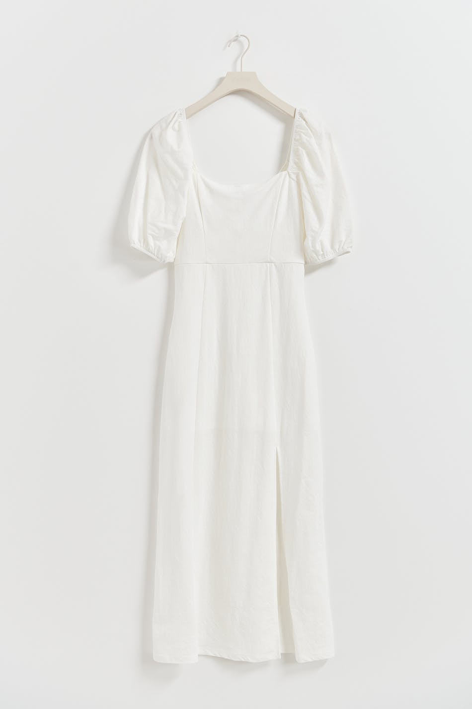 Puff sleeve midi dress - Blanc cassé