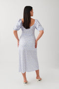 Puff sleeve midi dress - Noir
