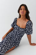 Puff sleeve midi dress - Blanc cassé