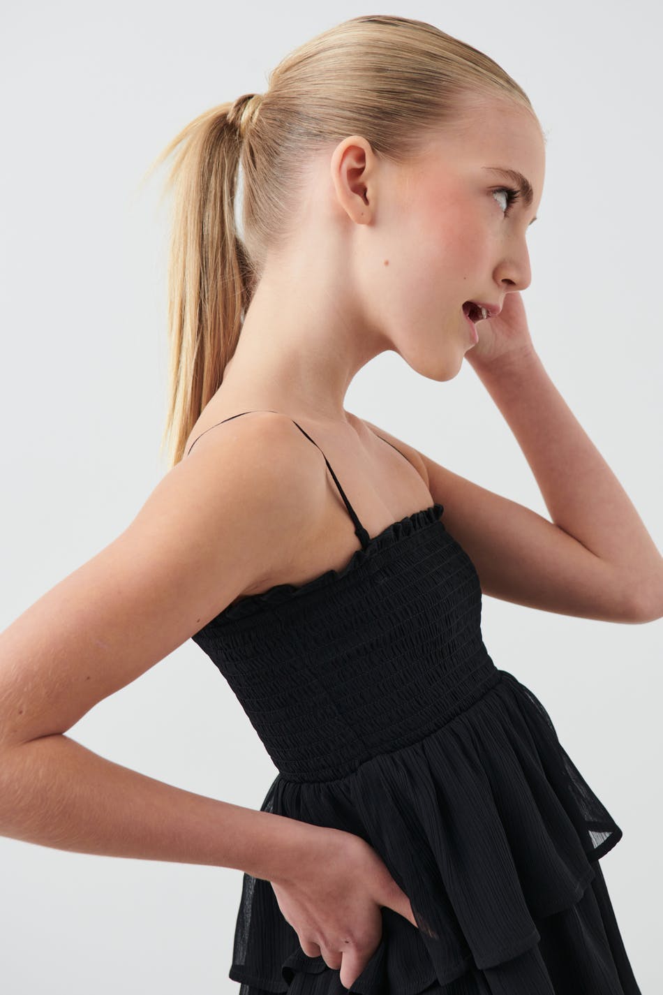 Y multi two layer top - Noir