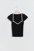 knitted top - Lt grey melange
