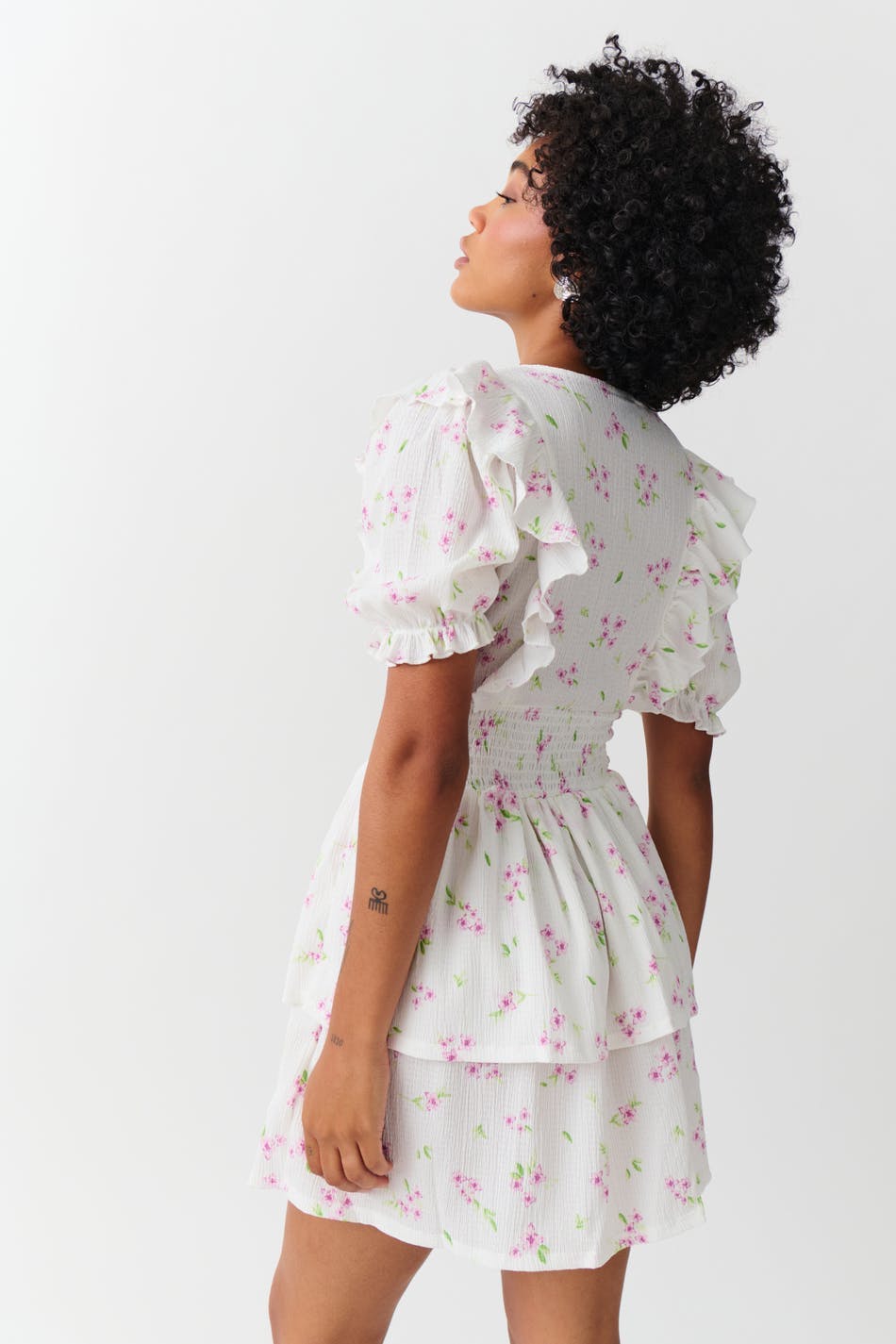Smock frill dress - Tapioca mel