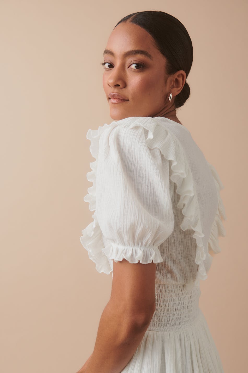 Smock frill dress - Tapioca mel