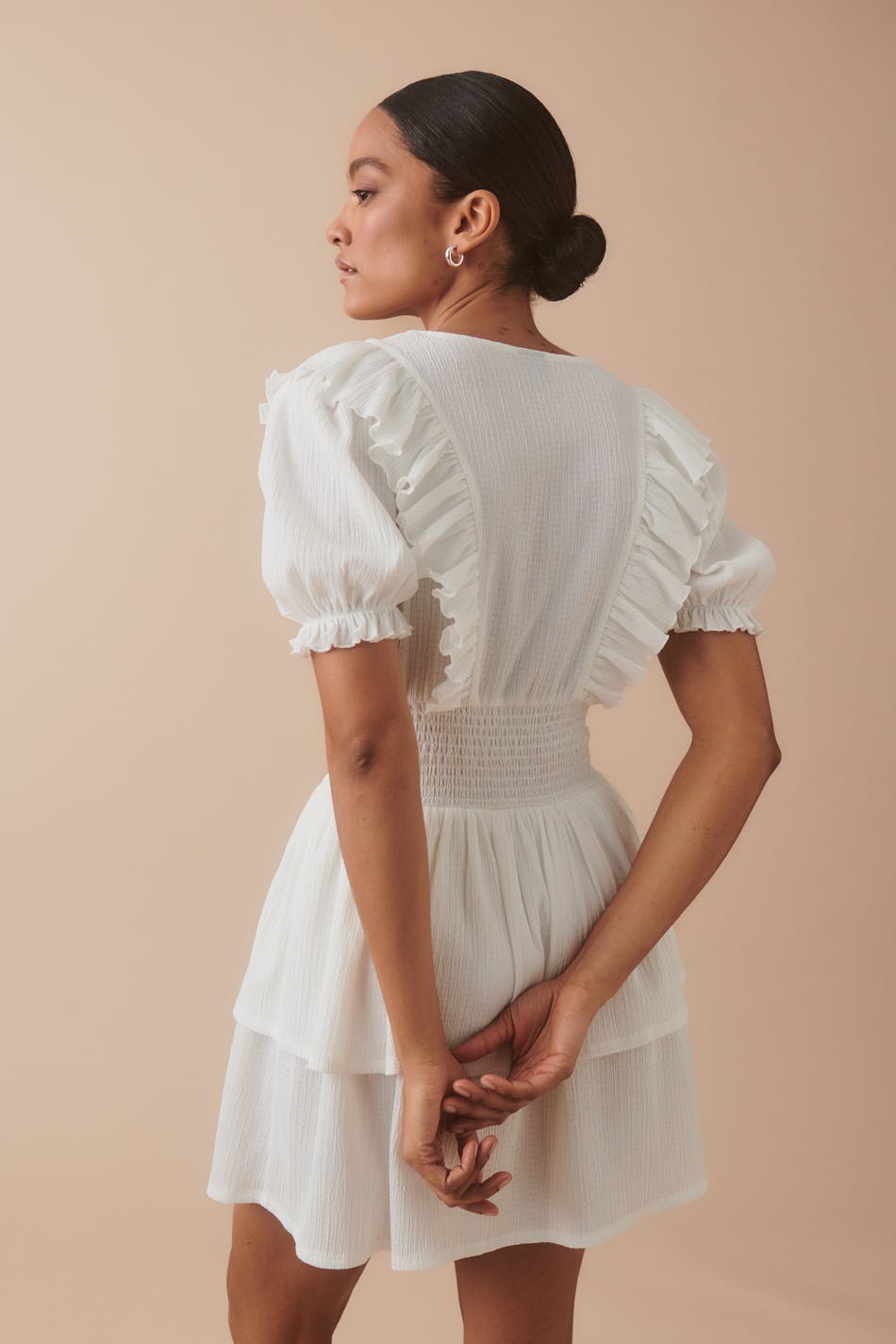 Smock frill dress - Tapioca mel