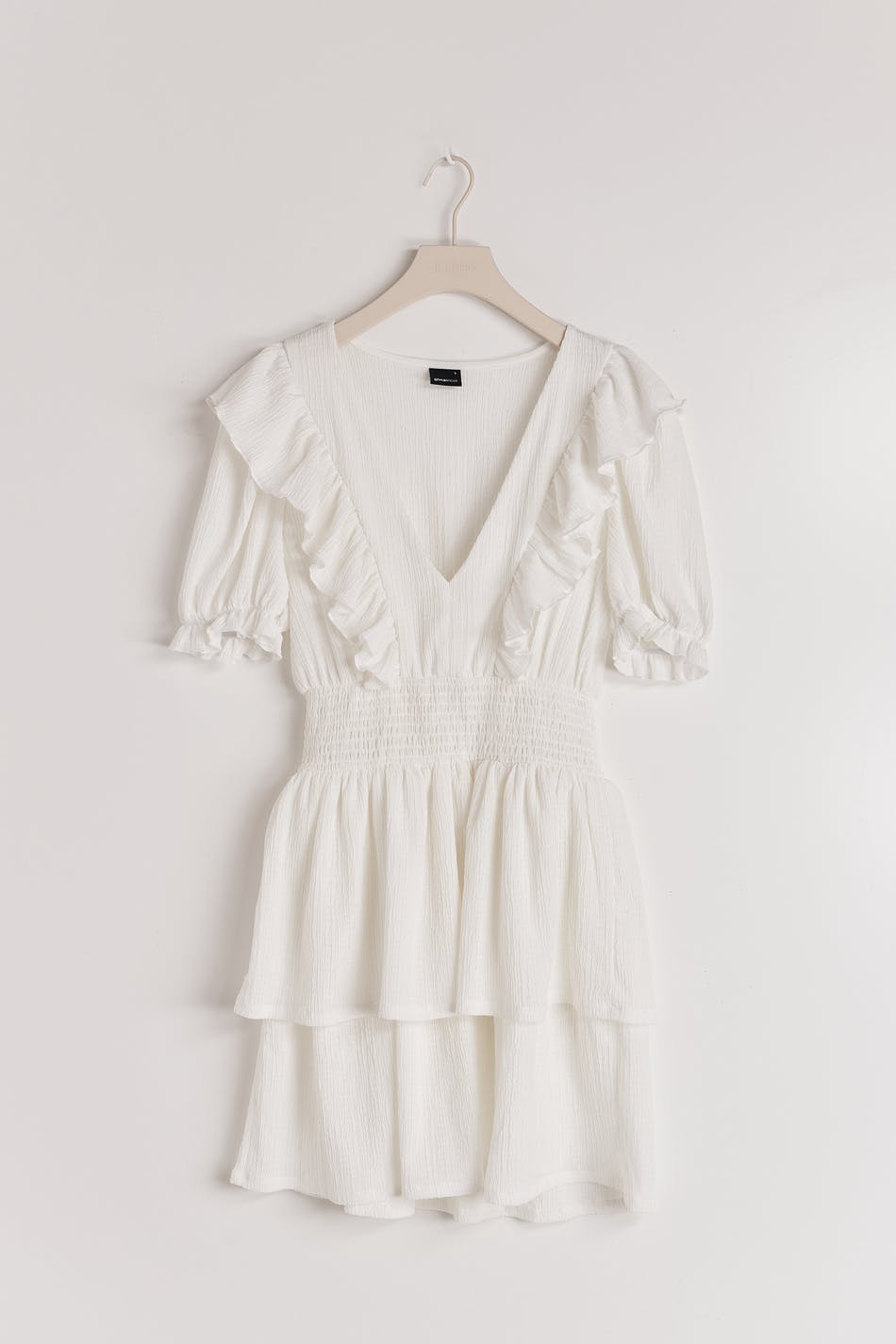 Smock frill dress - Blanc cassé