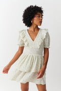 Smock frill dress - Blanc cassé