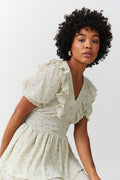 Smock frill dress - Blanc cassé