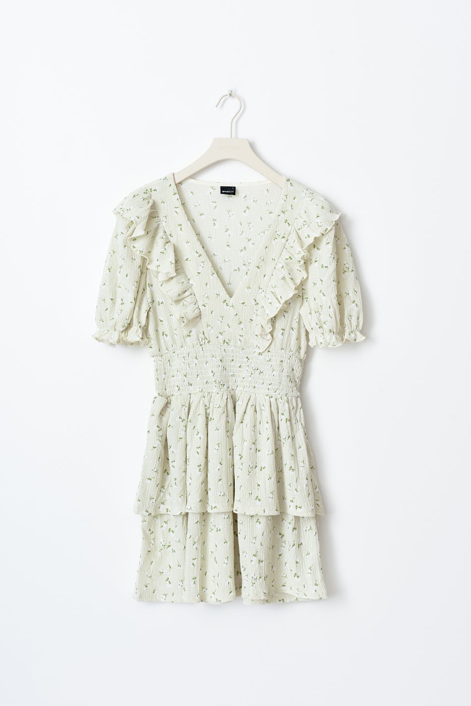 Smock frill dress - Blanc cassé