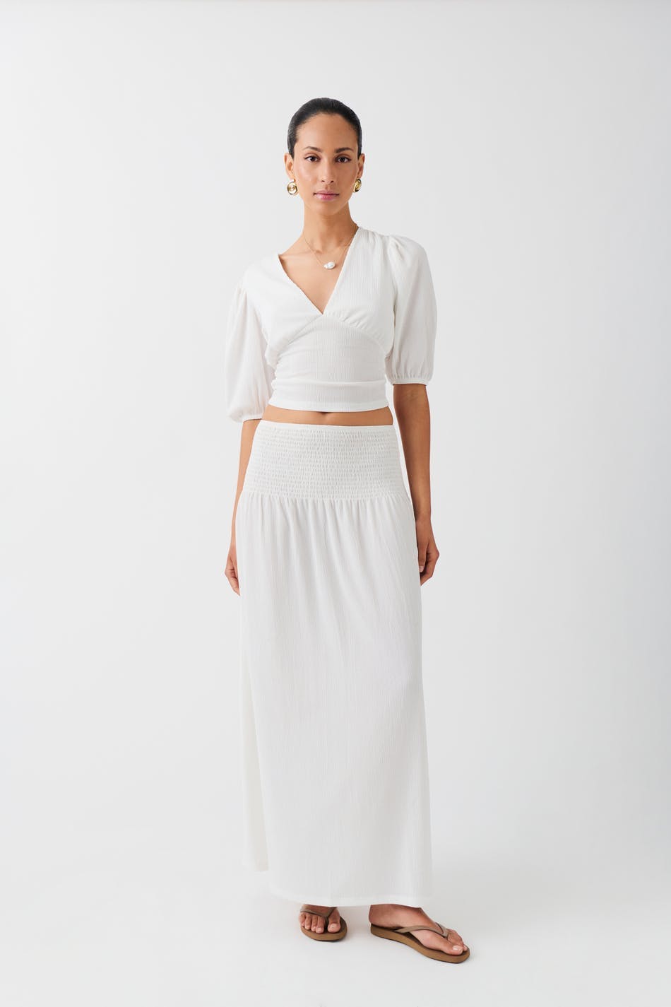 Smock maxi skirt - Yellow ditsy