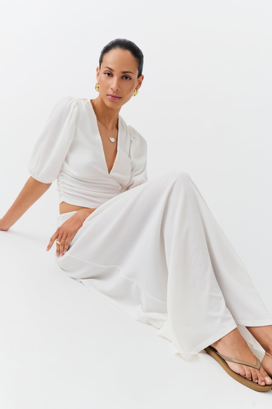 Smock maxi skirt - Blanc cassé