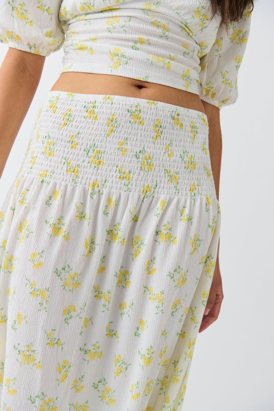 Smock maxi skirt - Yellow ditsy